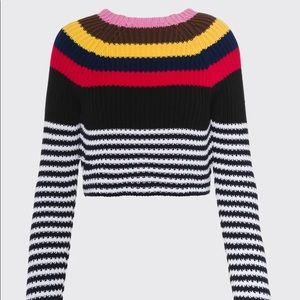 Miu Miu Multicolor Stripped Rib Knit Cropped Sweater Size 36